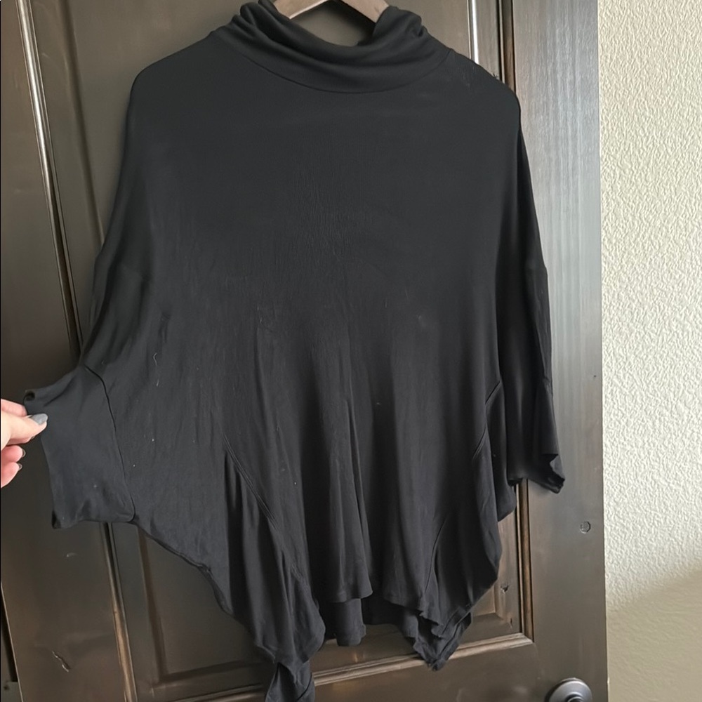 Black Poncho Style with Sleeves